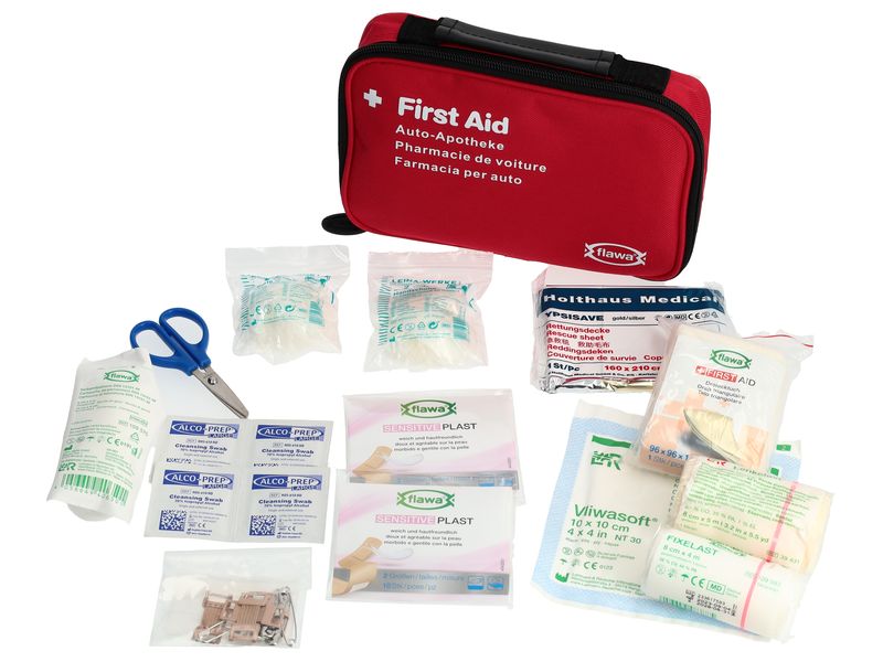 FLAWA Auto-Apotheke Mini Bag Etui rot Notfallausrüstung