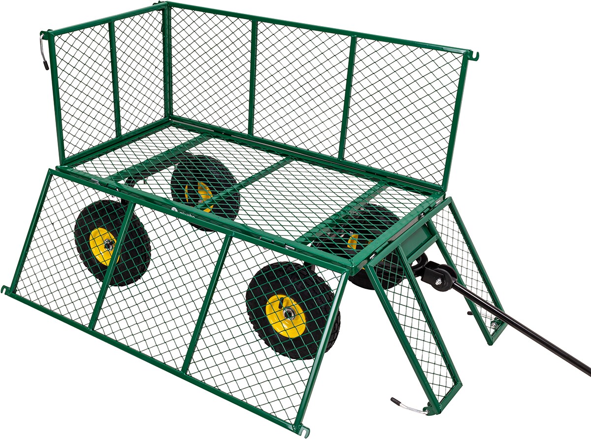 Miweba Bollerwagen MB-550, klappbare Seitenwände, Zuladung bis 550 kg, abnehmbare Polyesterplane (Grün)