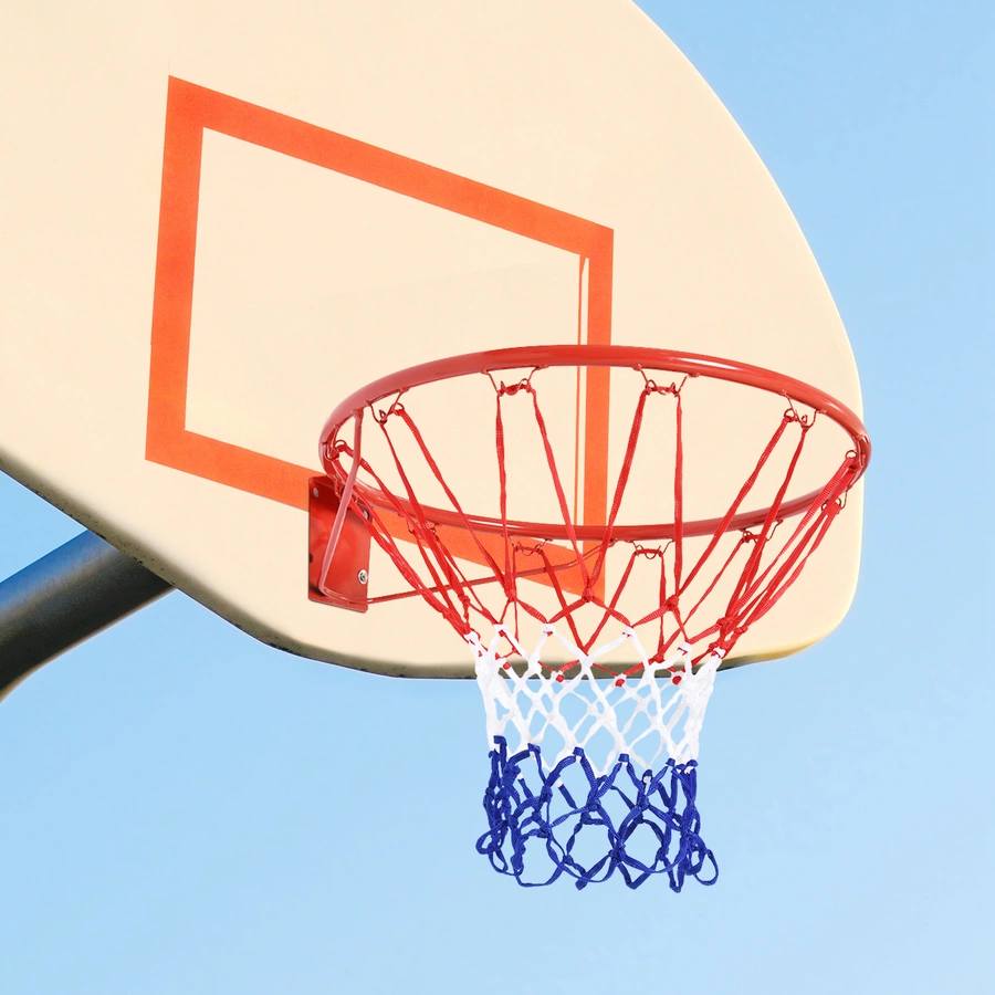 HOMCOM Basketballkorb mit Netz rot, blau, weiß