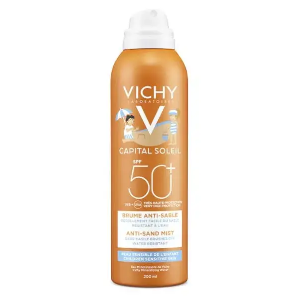 Vichy Capital Soleil Protetor Solar em Spray Anti-Areia para Crianças FPS 50+ 200ml