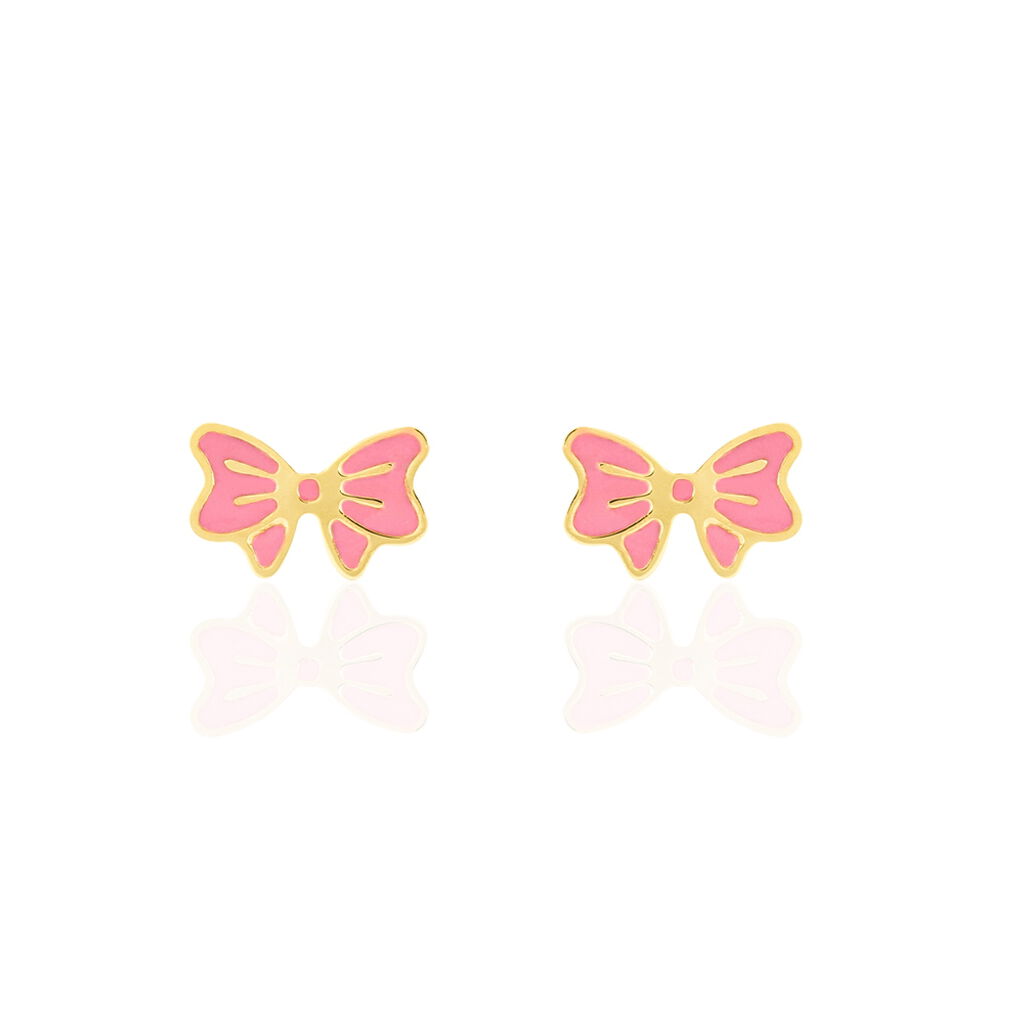 Boucles D'oreilles Puces Amelie Noeud Or Jaune