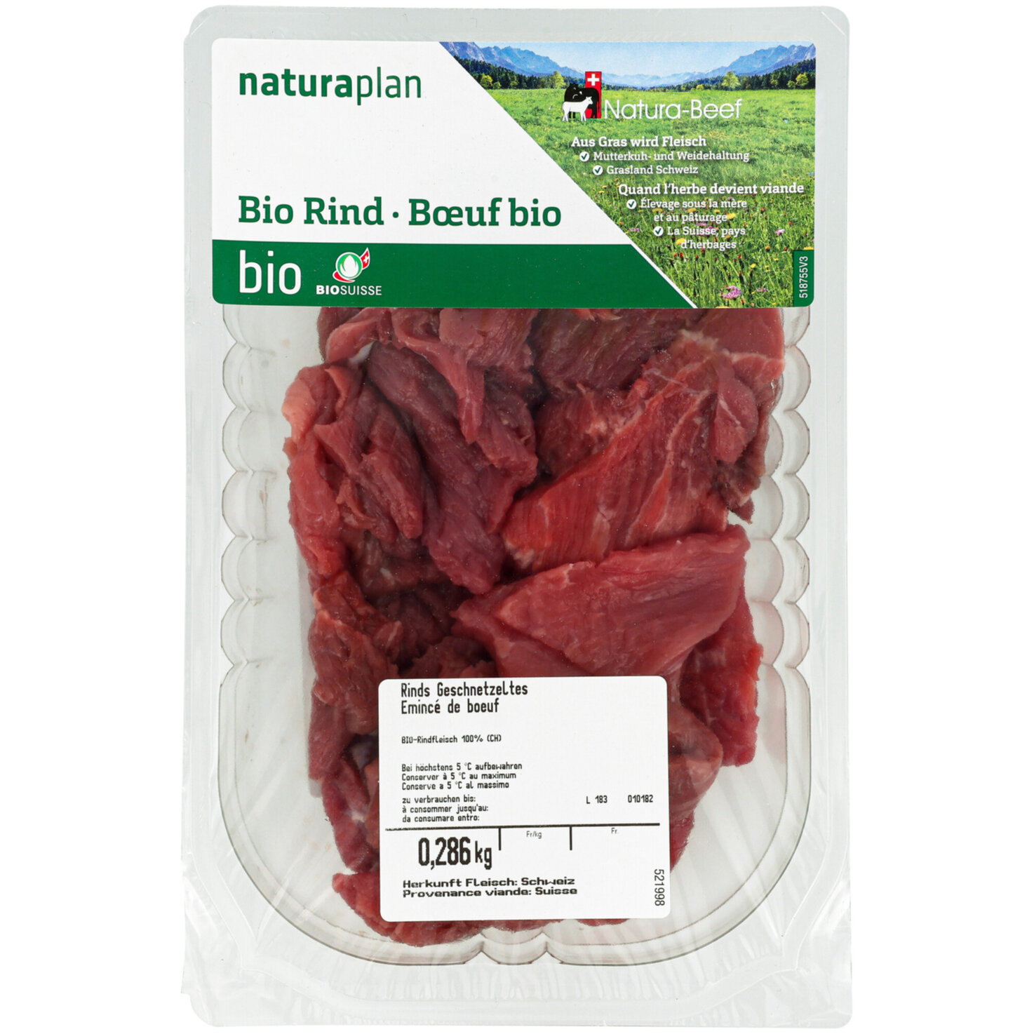 Naturaplan Bio Natura-Beef Geschnetzeltes ca. 250g