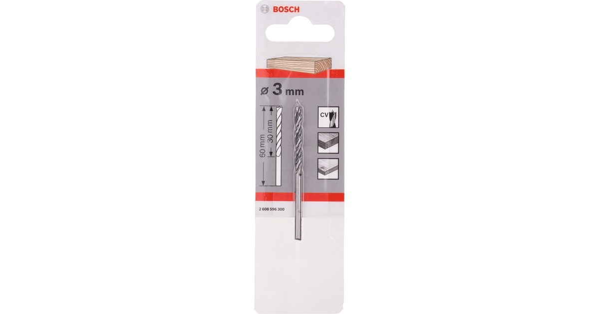 BoschHoutspiraalboor Standaard 3mm boren  (Werklengte 33mm)