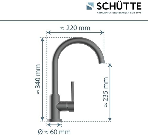 SCHÜTTE Cornwall 79161 Robinet de cuisine pivotant à 360 ° avec mitigeur monocommande Blanc : Bricolage
