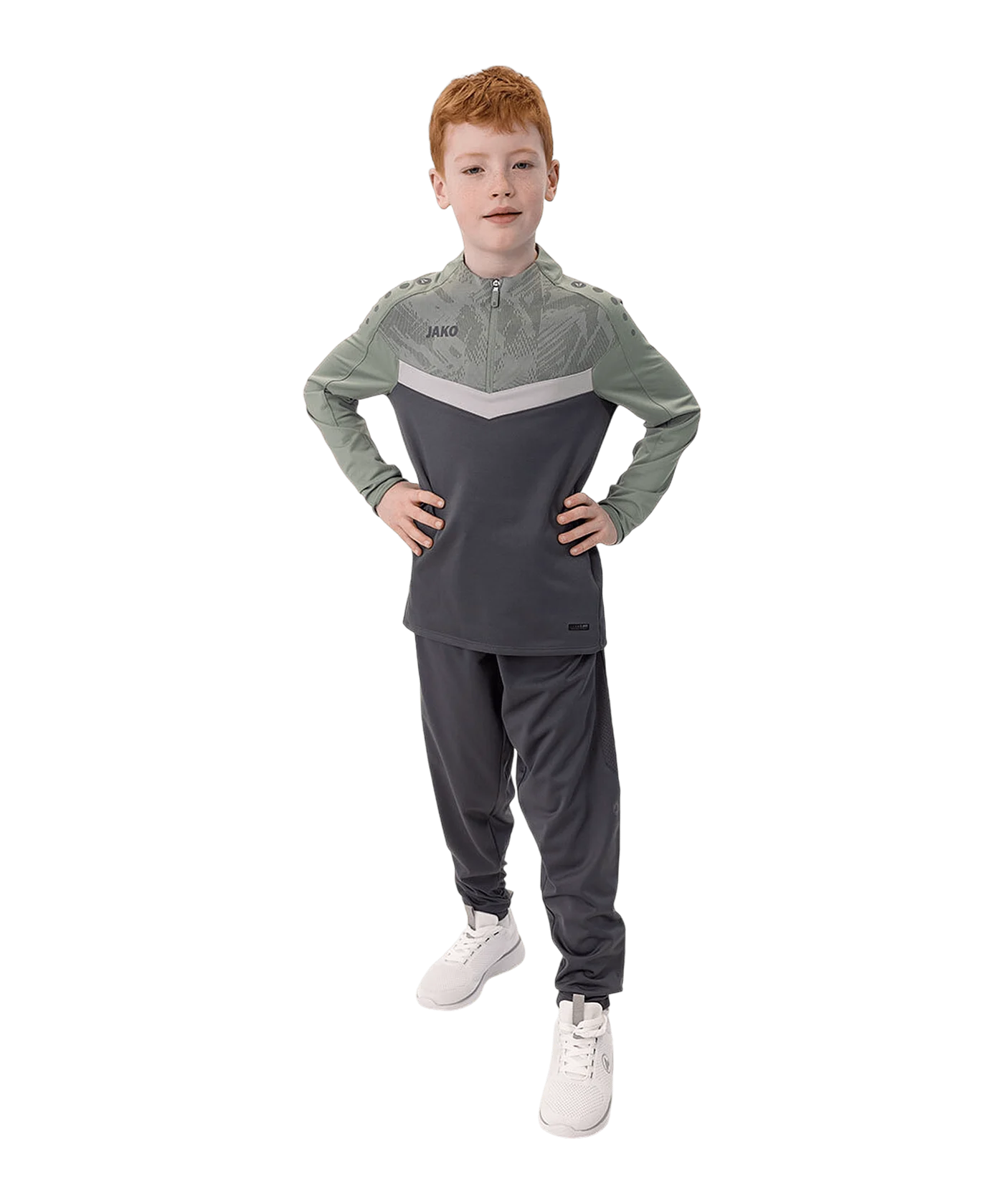 JAKO Iconic HalfZip Sweatshirt Kids Grau F852