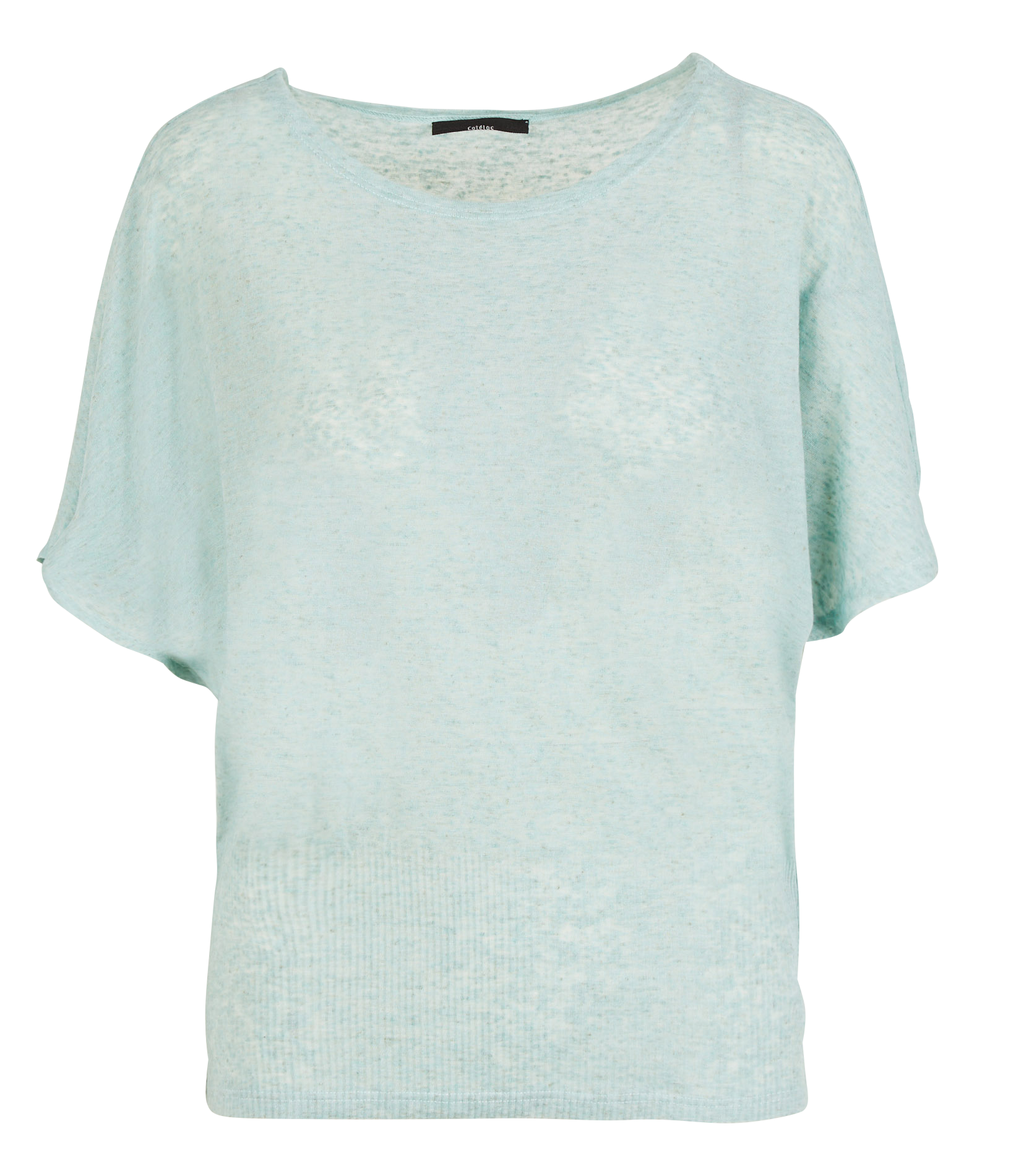 Tee-shirt manches courtes en lin mélangé | Bleu