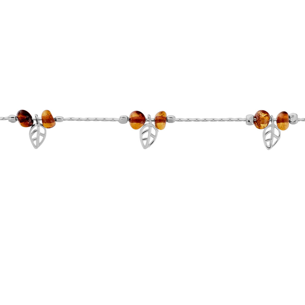 Bracelet Argent Blanc Nolana Ambre
