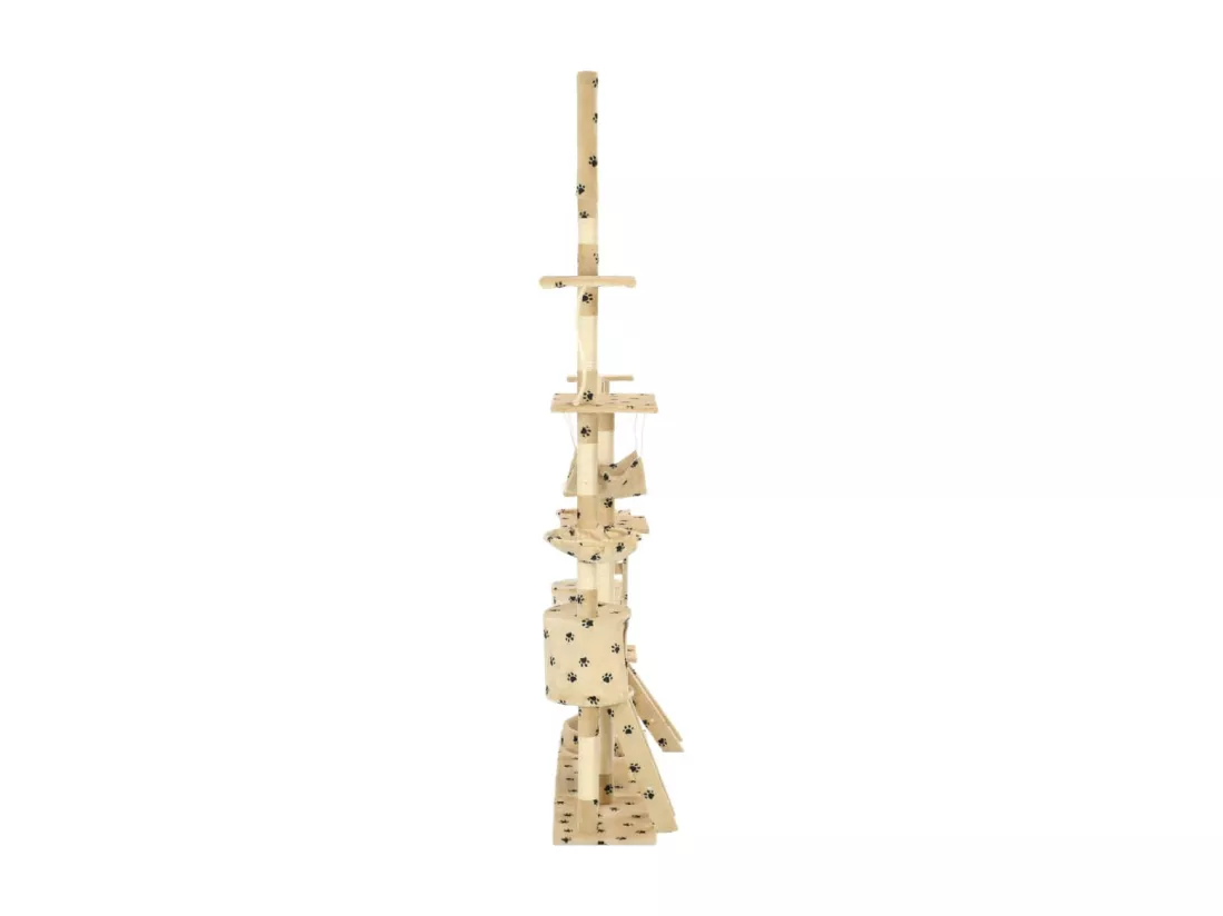 Arbre à chat et griffoirs 230-250 cm Empreintes de pattes Beige