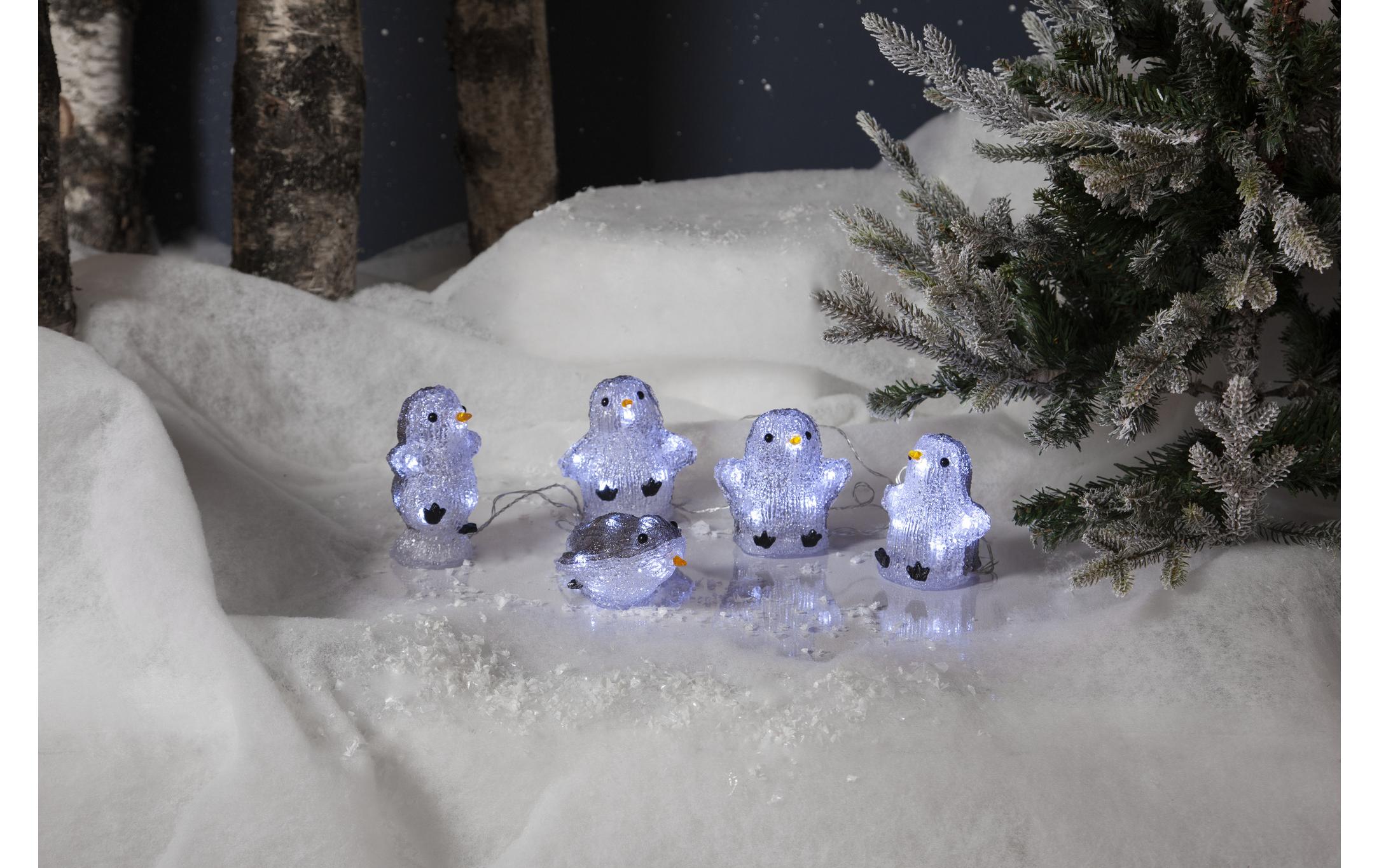 LED-Figur Crystalo Pinguin Set, 12 cm, GrauPinguin 5er Set
