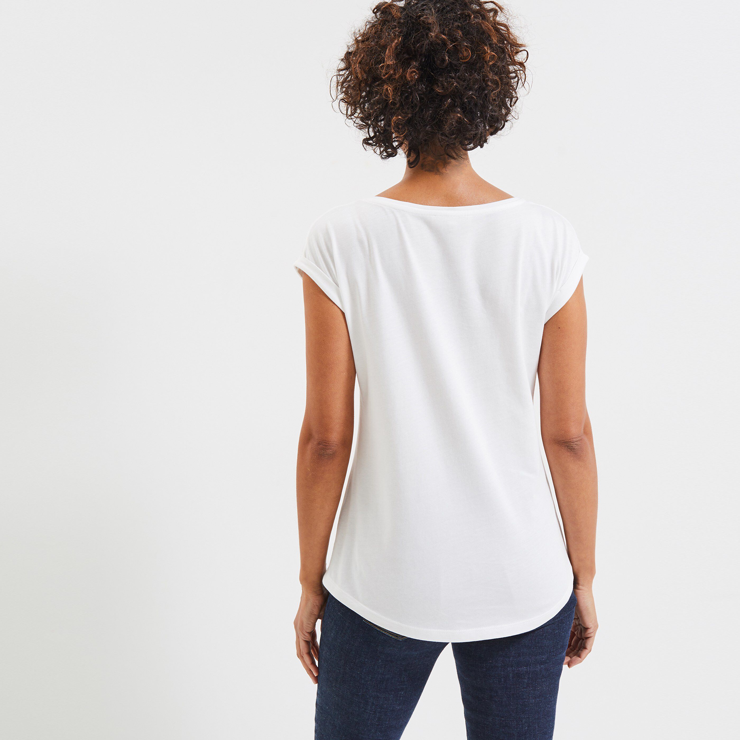 Tshirt imprimé femme - BLANC CASSE