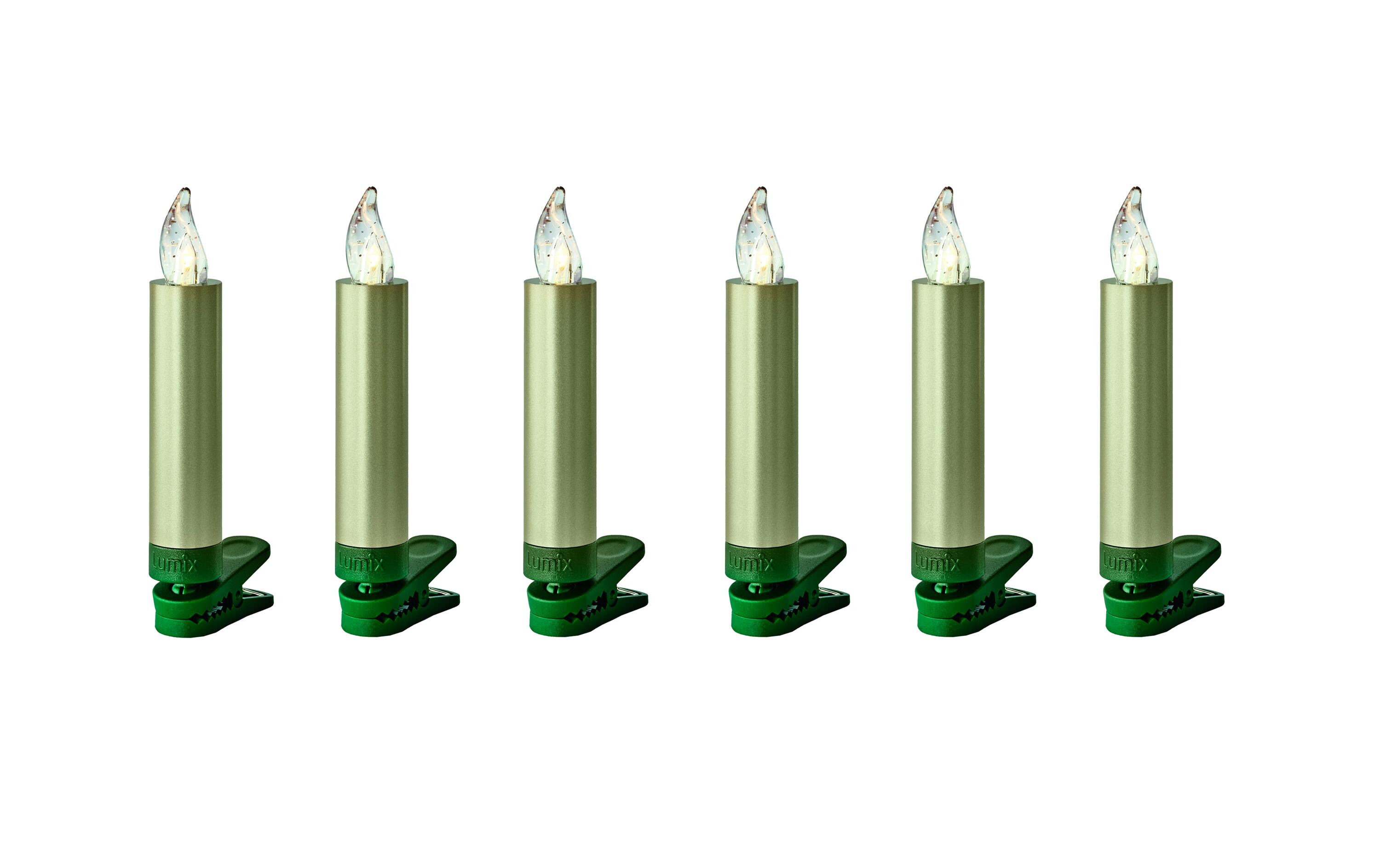 LED Baumkerze SuperLight Mini, Cashmere, 6er-SetErweiterungsset LED Christbaumkerzen