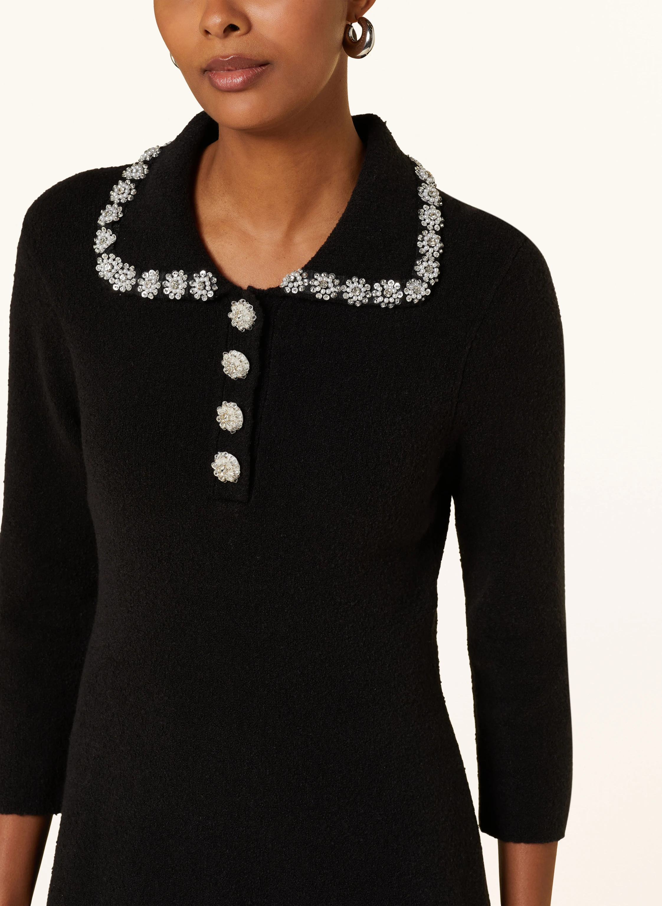 FrogBox Frottee-Polokleid mit Schmucksteinen