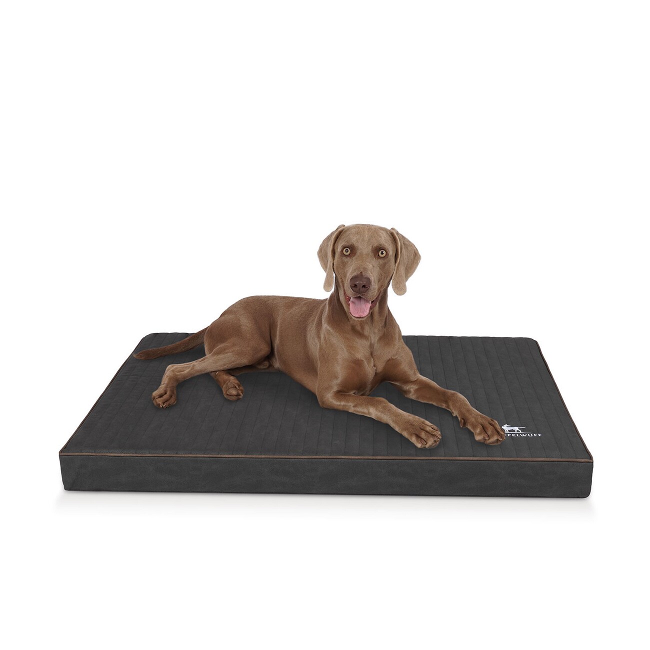 Knuffelwuff orthopädische Hundematte Palomino aus laser-gestepptem Kunstleder schwarz L