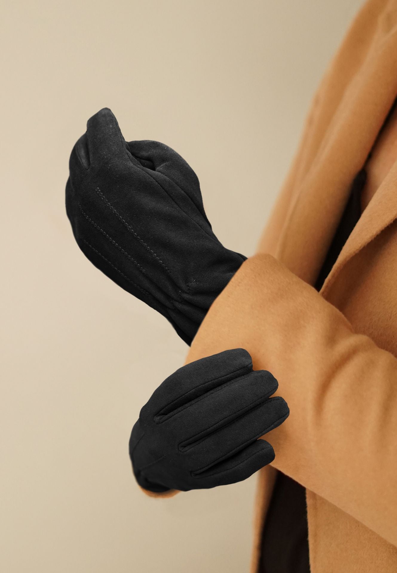 Suède handschoenen 'Luna' zwart Zwart