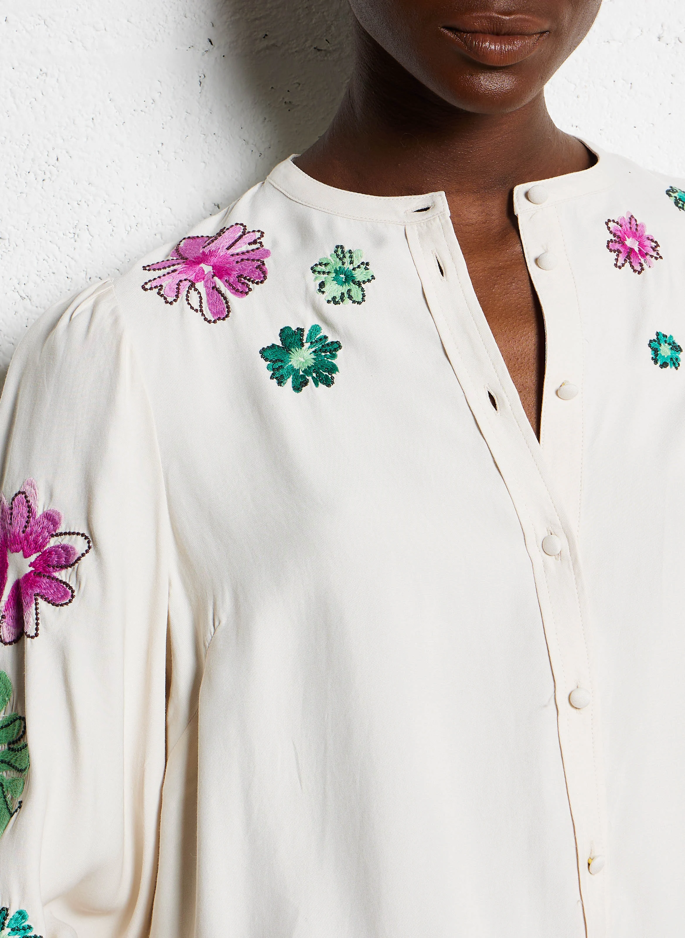HARRY - Chemise droite brodée | Blanc