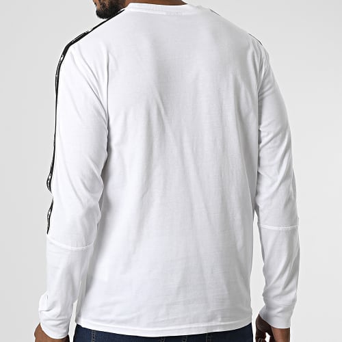 Tee Shirt Manches Longues A Bandes 217837 Blanc