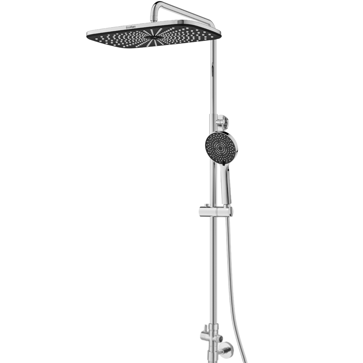 EcoRain Waterbesparende Regendoucheset Melvin XL 30 cm Chroom zonder Thermostaatmengkraan - 30% Waterbesparing - Moderne Regendoucheset - Handdouche 13 cm - Universele Douchekop - Antikalk Douchekop