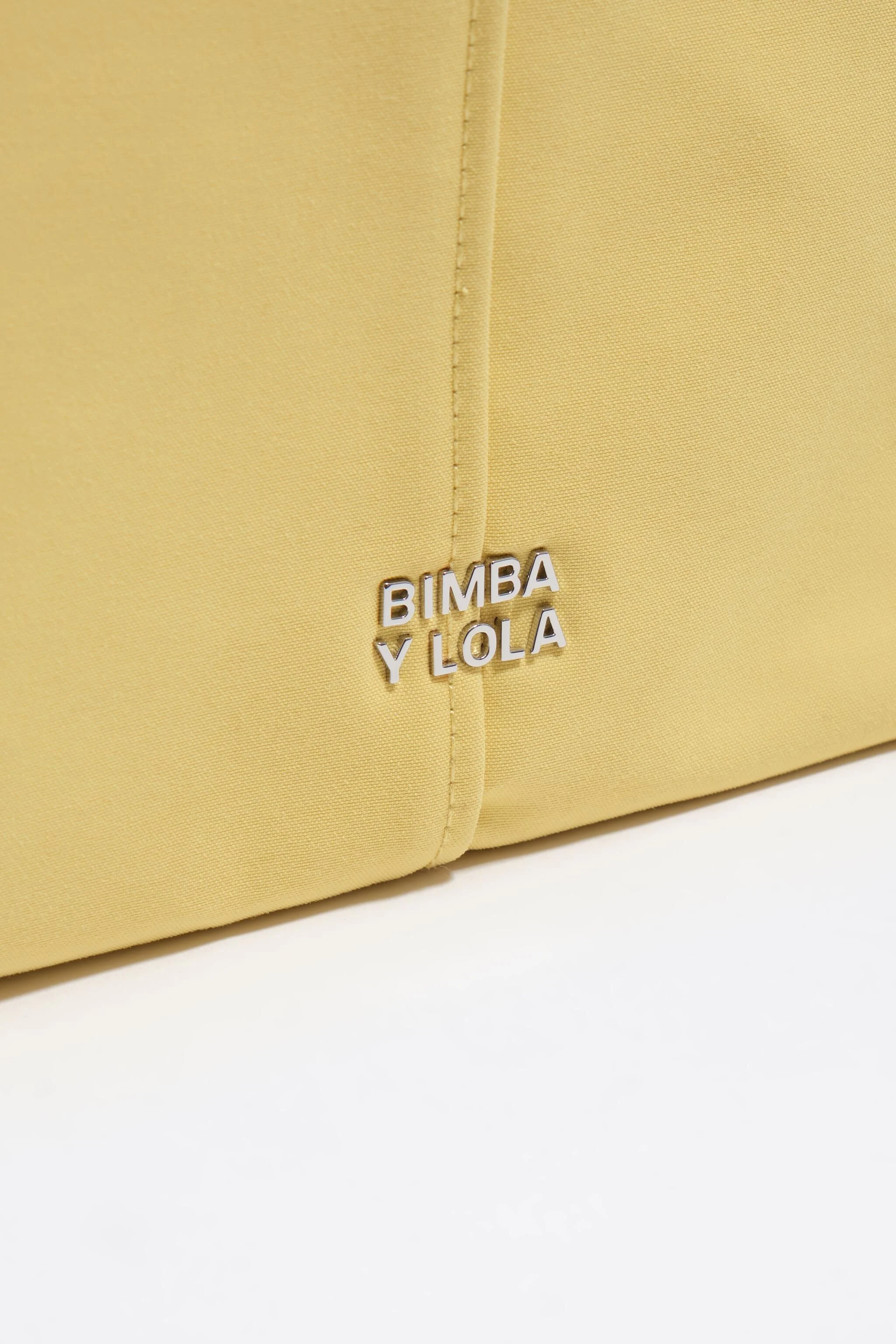 Sacola de compras grande em gabardine com estampa de banana
