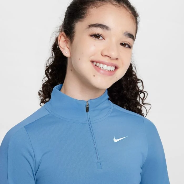 Nike Junior Trøjer Dri-FIT Long Sleeve Half Zip Top Blå