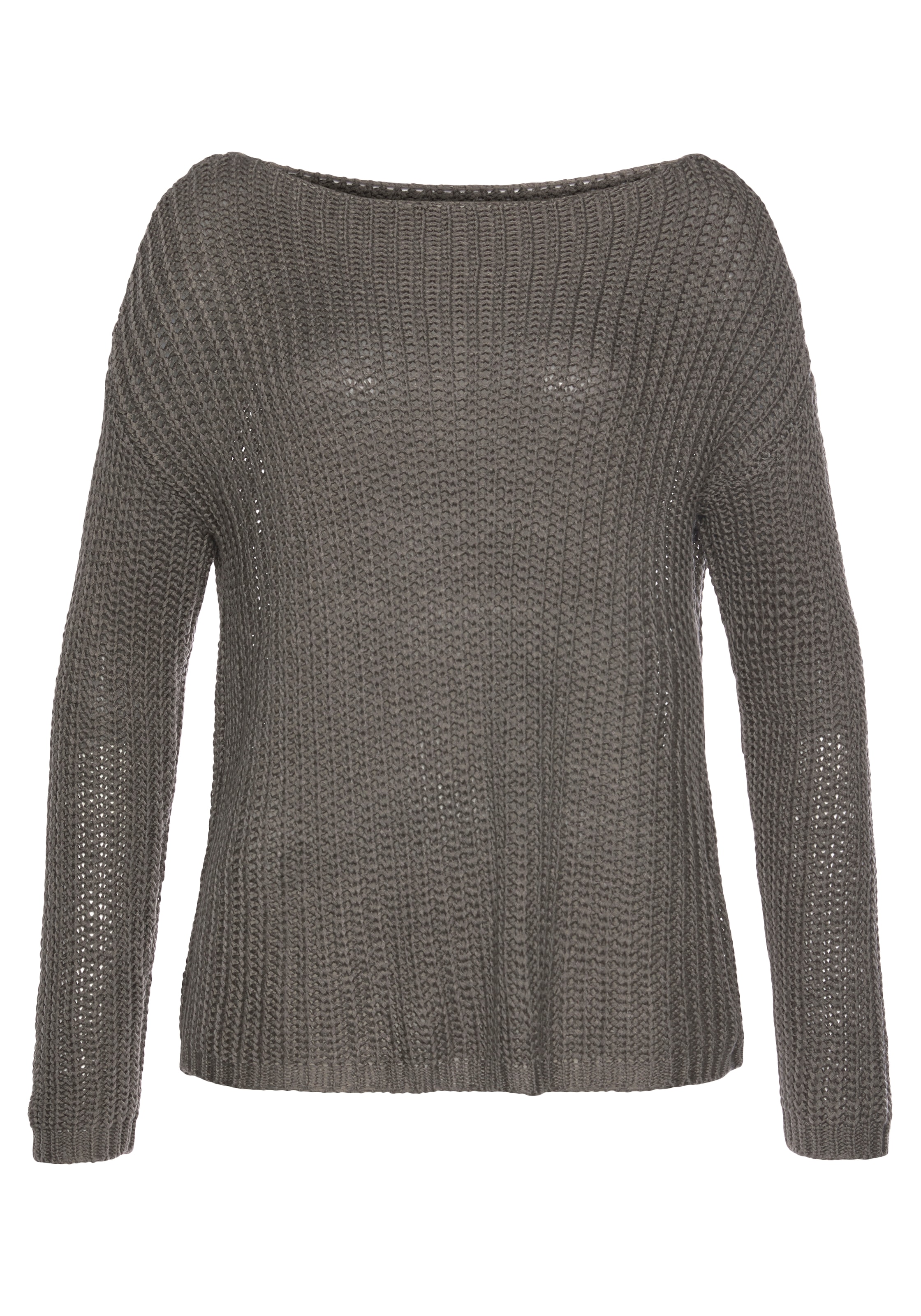 LASCANA Rundhalspullover , aus weichem Grobstrick, lockerer Strickpullover, Damenpullover