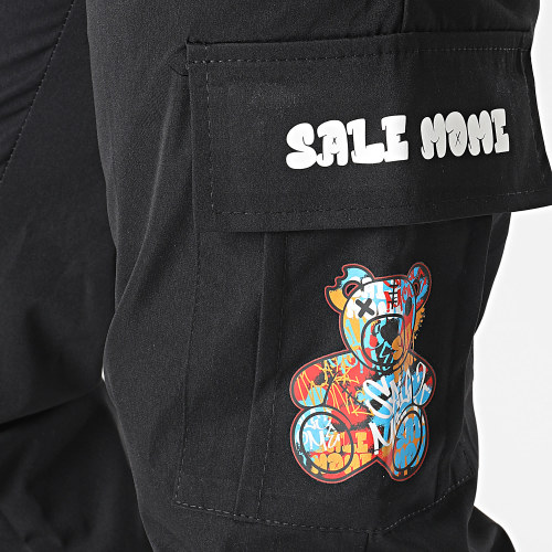 Pantalon Cargo Nounours Graffiti Noir