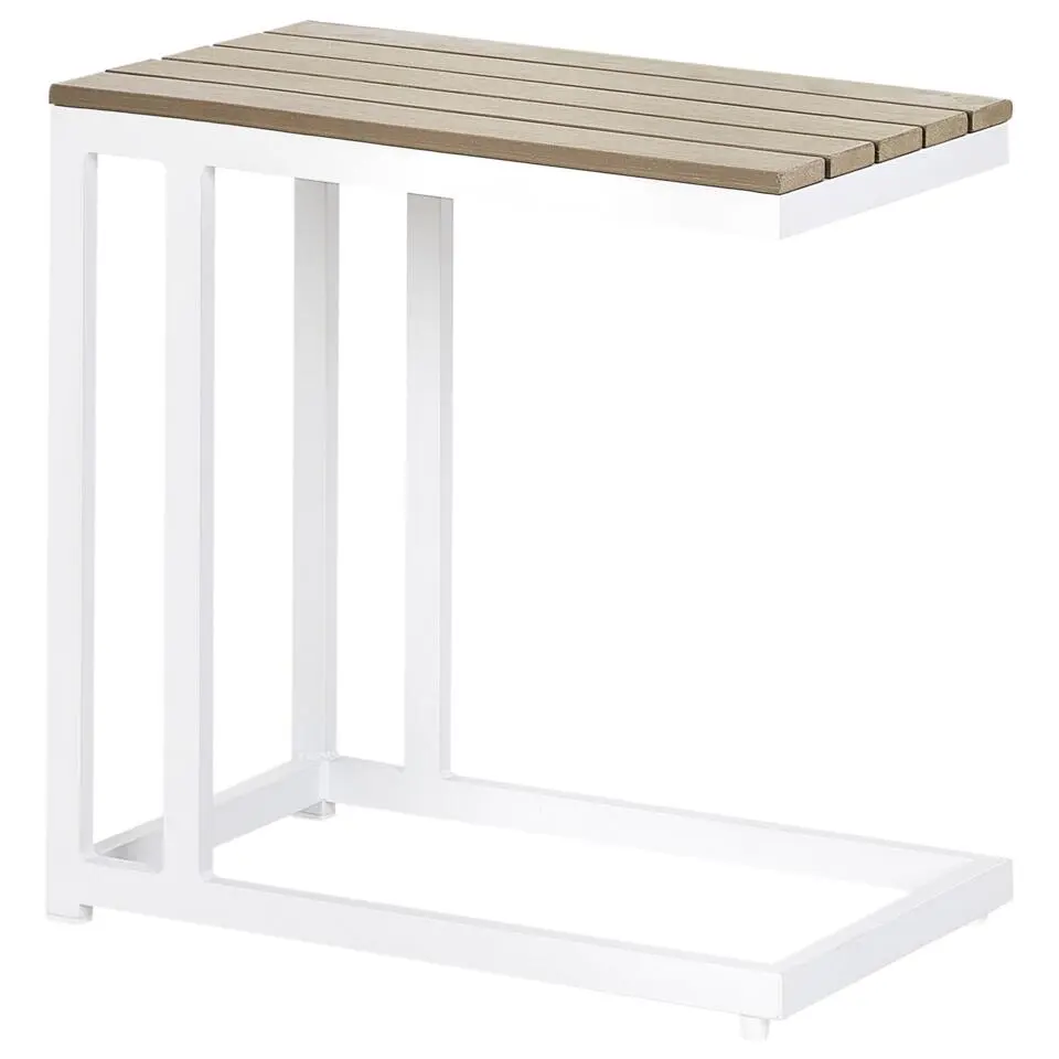 MESSINA - Bijzettafel - Lichthout/Wit- 60 x 35 cm - Plastichout