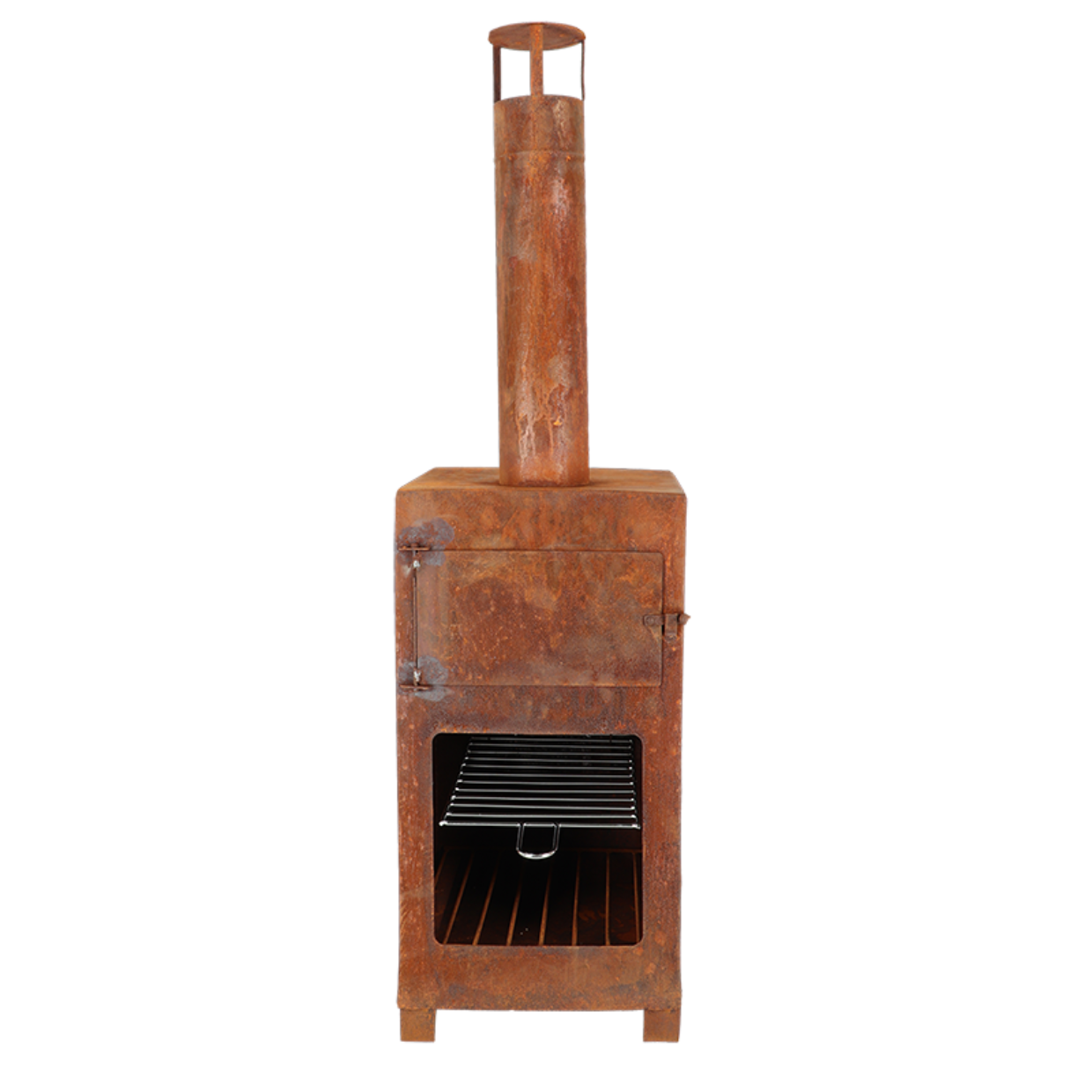 Esschert Design Terraskachel met pizzaoven roestkleurig