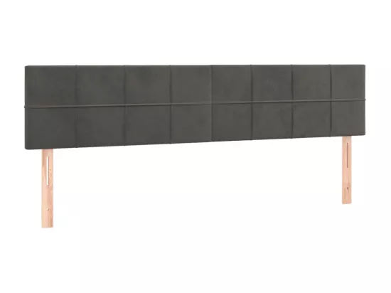 Sommier tapissier matelas et LED Gris foncé 180x200 cm Velours