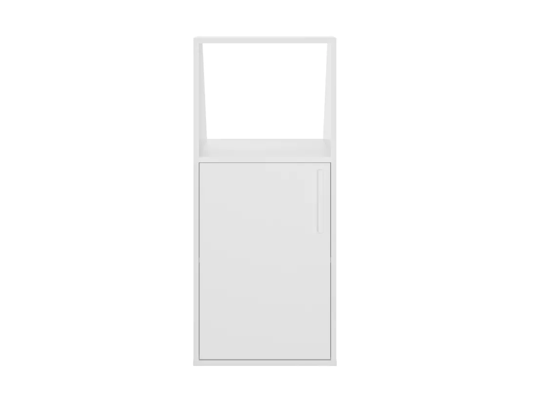 Meuble sous pente 1 porte et 1 niche - Blanc - ADEZIO