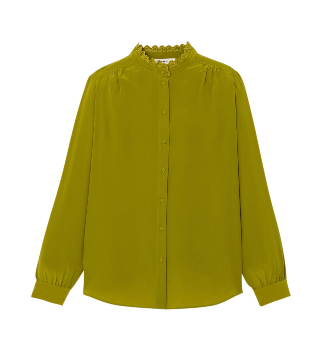Chemise en soie unie Femme - Ocre