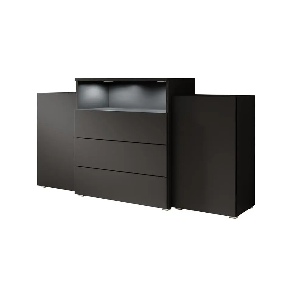 Meubella - Dressoir Universal - Mat Zwart - 150 cm