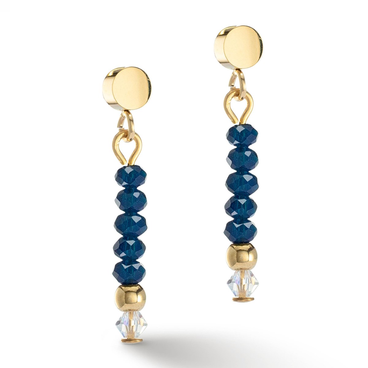 Boucles d'oreilles Coeur de lion LittleTwinkle or-bleu foncé