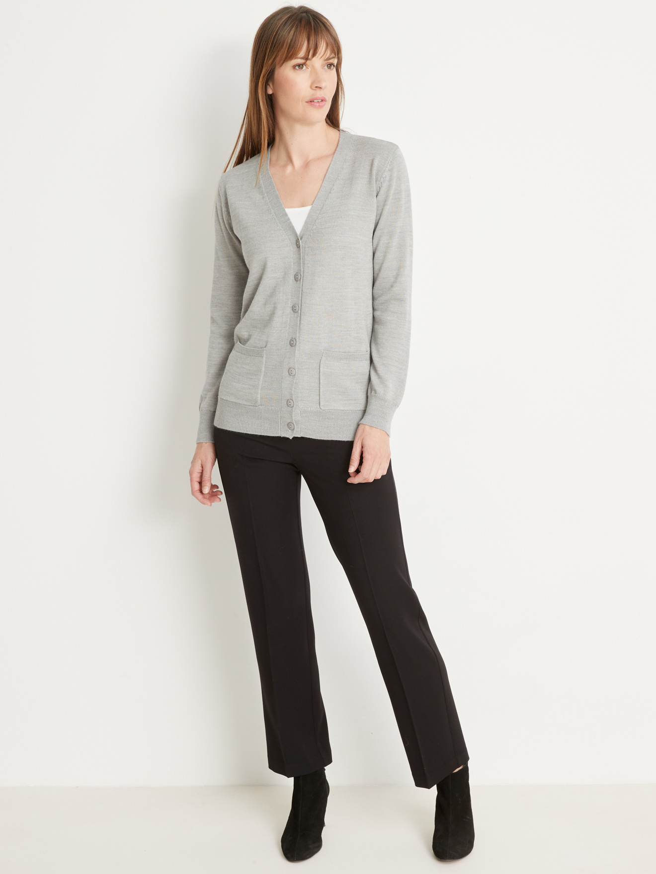 Gilet classique, 50% laine mérinos