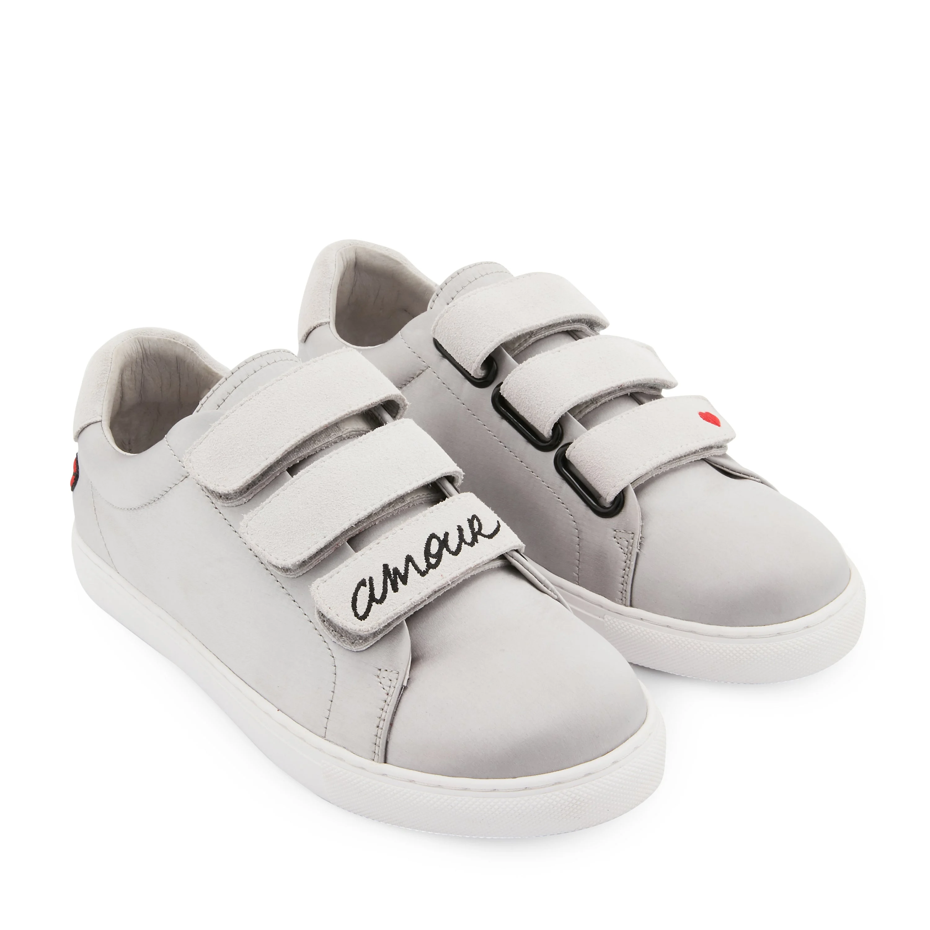 EDITH SATIN AMOUR - Sneakers en cuir | Gris