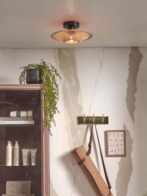 Good&Mojo Kalimantan plafondlamp extra small Ø30 zwart/naturel