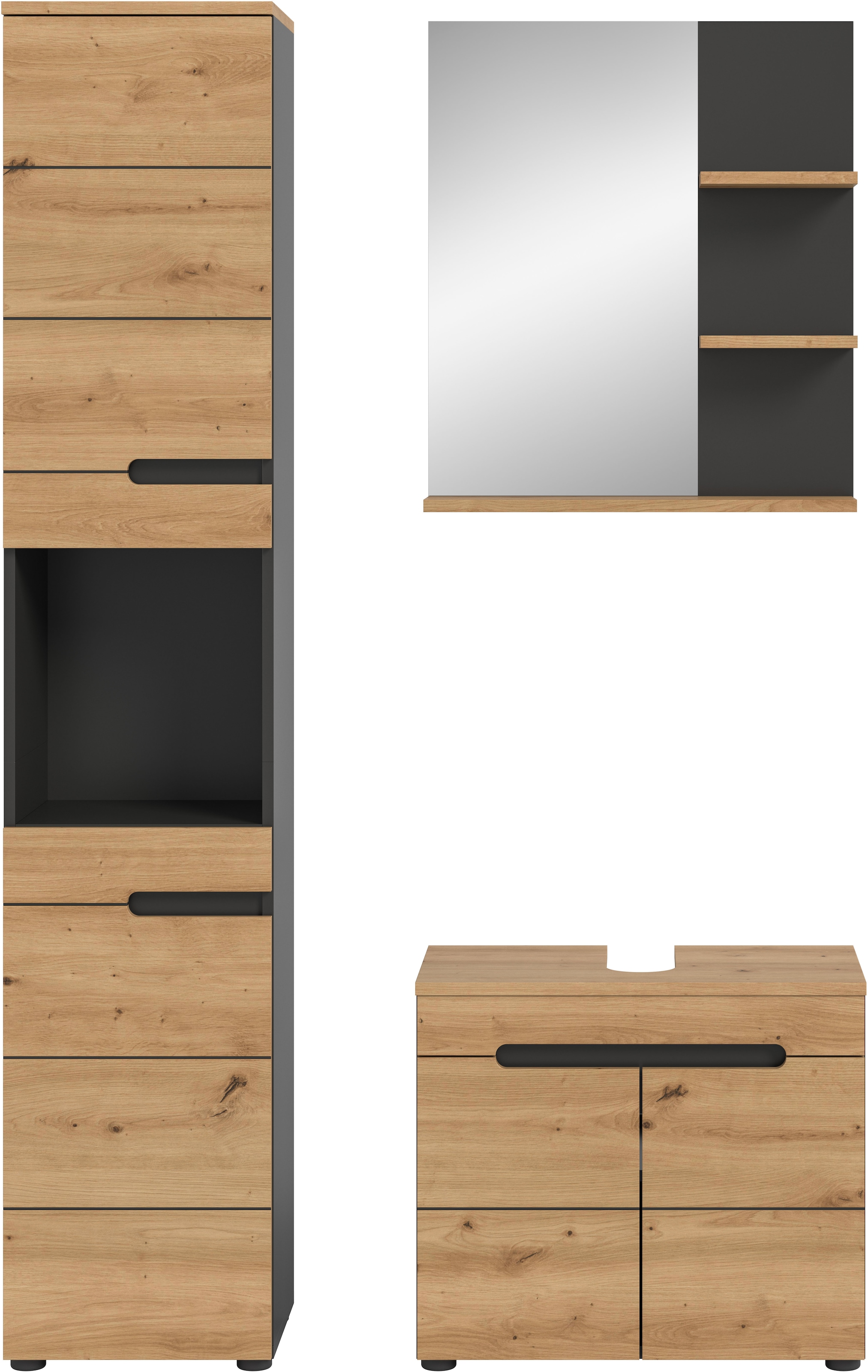 INOSIGN Badmöbel-Set »REHAT, 3-teilig, Breite 116 cm, mit grifflosen Fronten, bestehend aus:« 3 Stk. tlg.