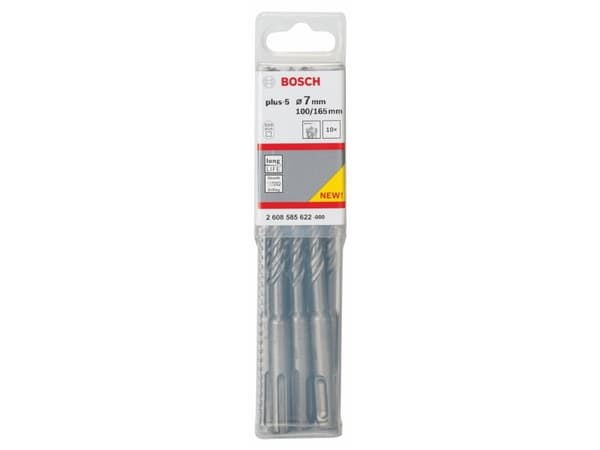 Bosch SDS-plus-5 - Bor - for betong, murverk, forsterket betong - 10 deler - 7 mm - SDS-plus - lengde: 165 mm