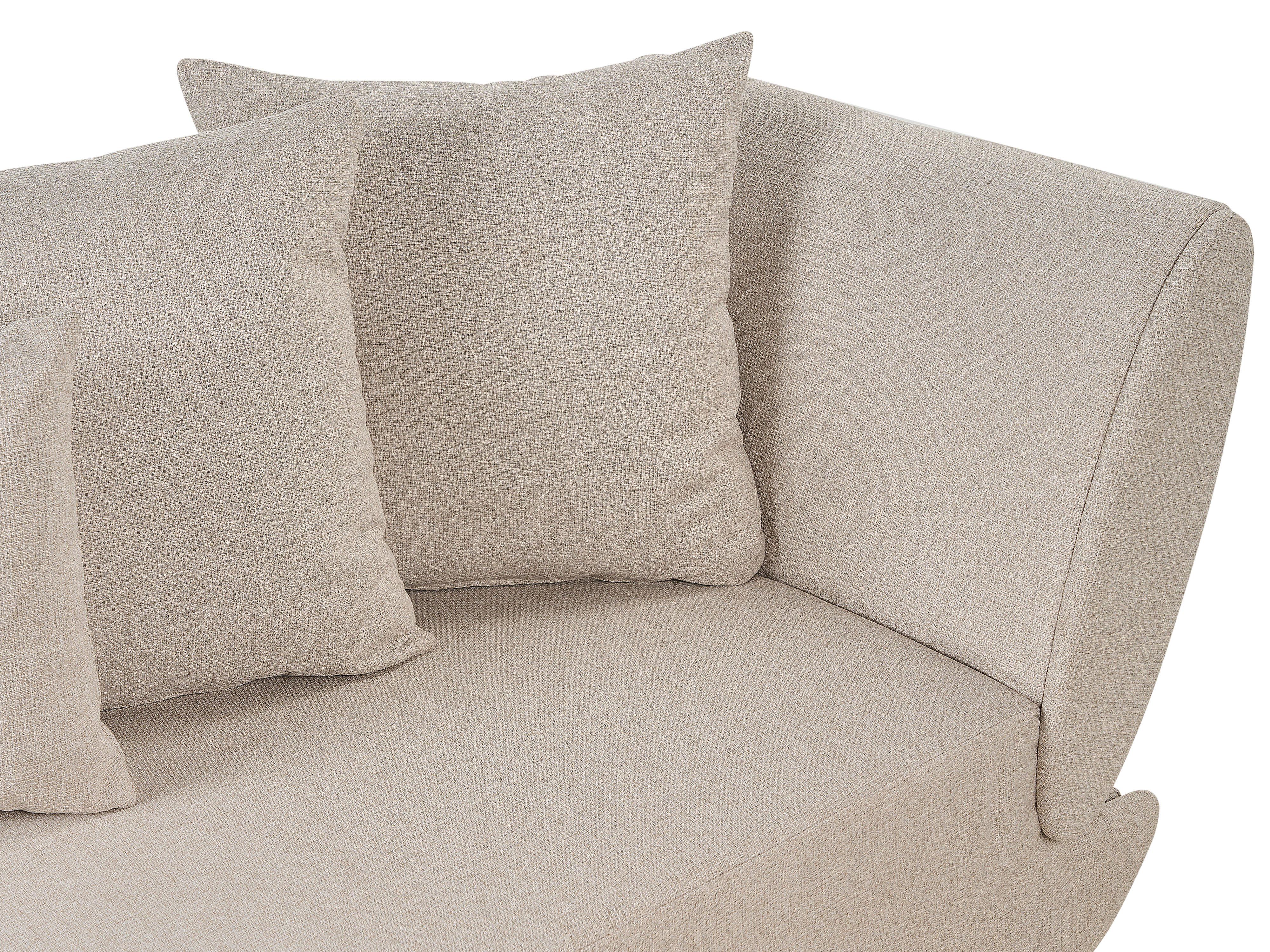 Rechtszijdige chaise longue MERI Kunstlinnen Beige met opbergruimte