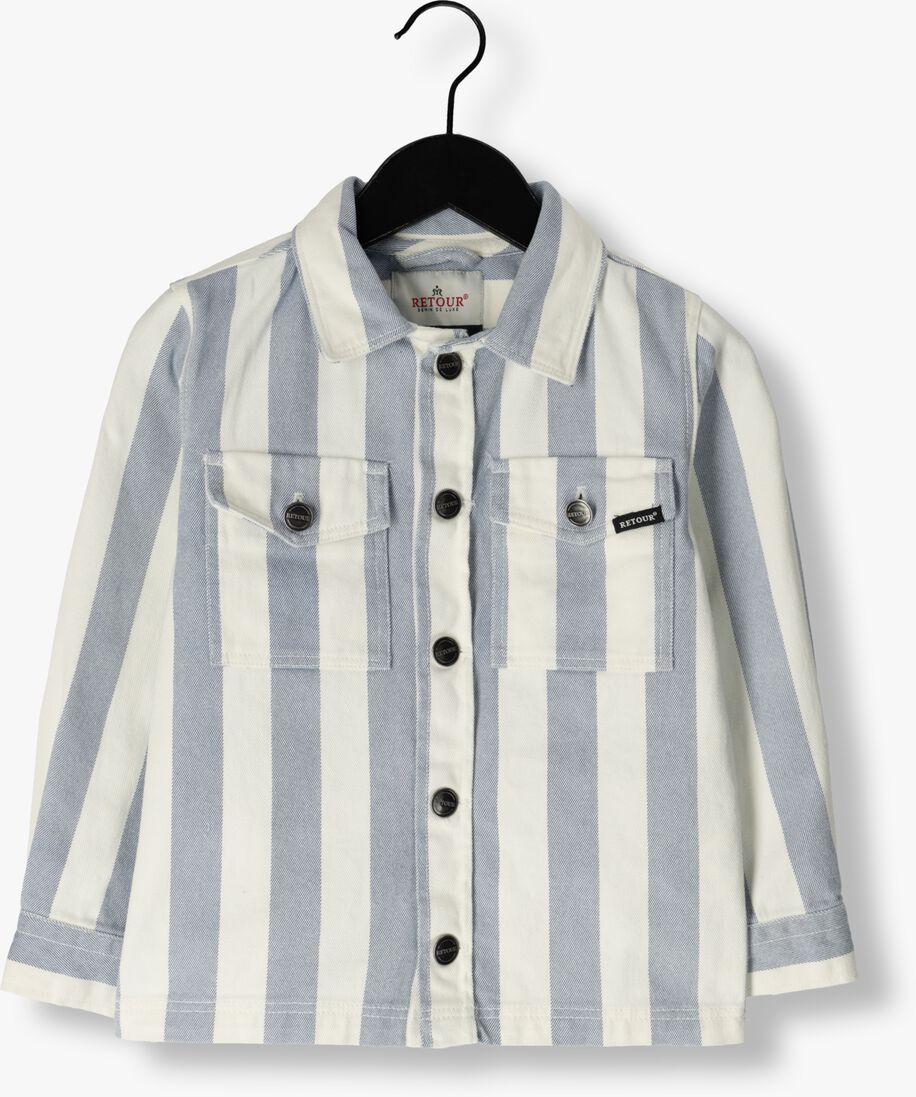 RETOUR blauw/wit gestreepte retour spijkerjas bruce