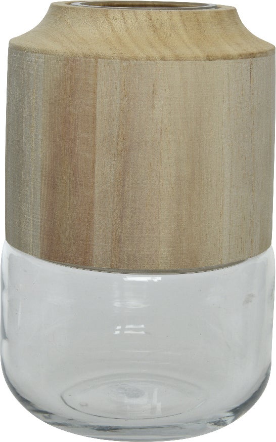 Decoris vaas transparant / naturel D 13,2 H 20 cm
