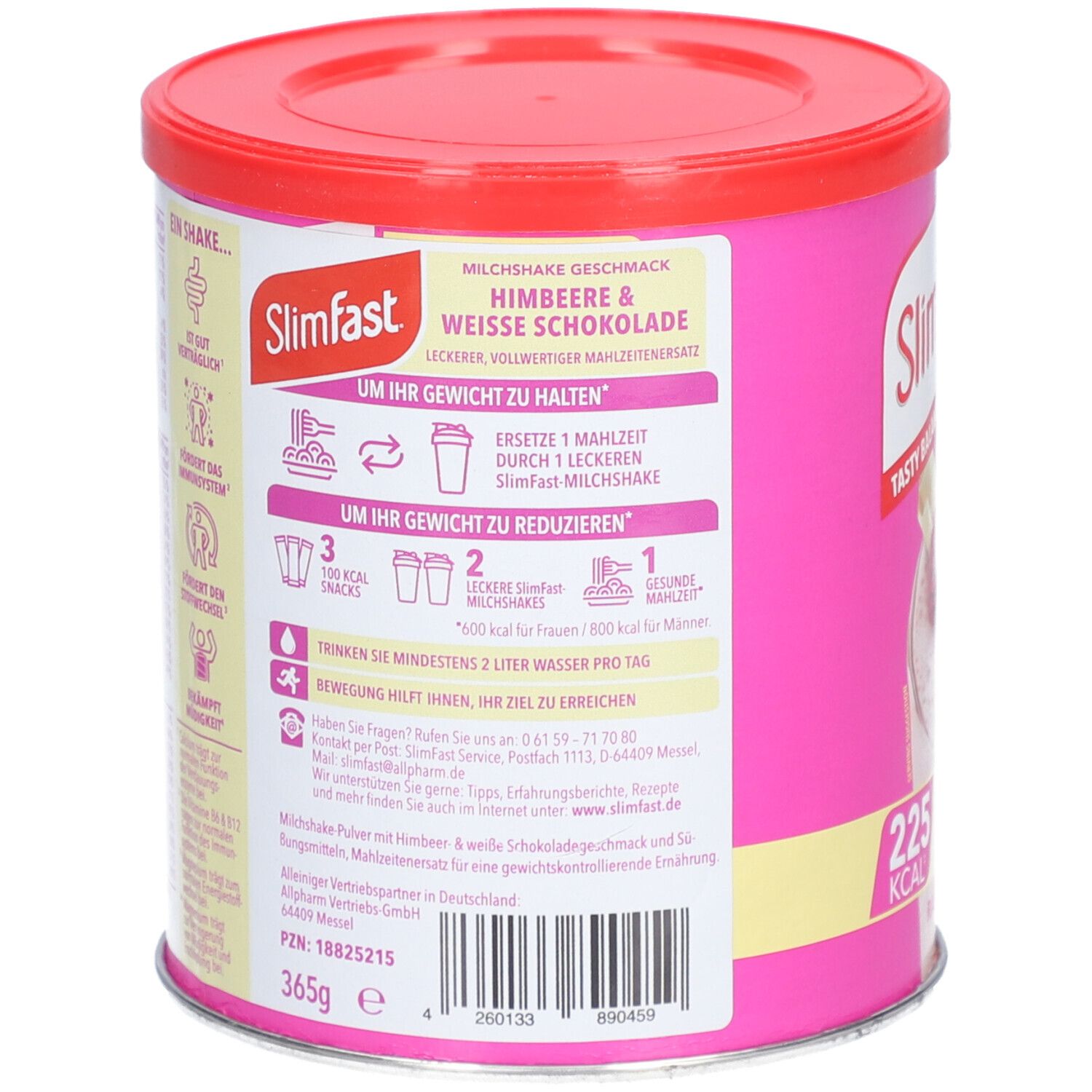 SlimFast Milchshake-Pulver Himbeere & Weiße Schokolade