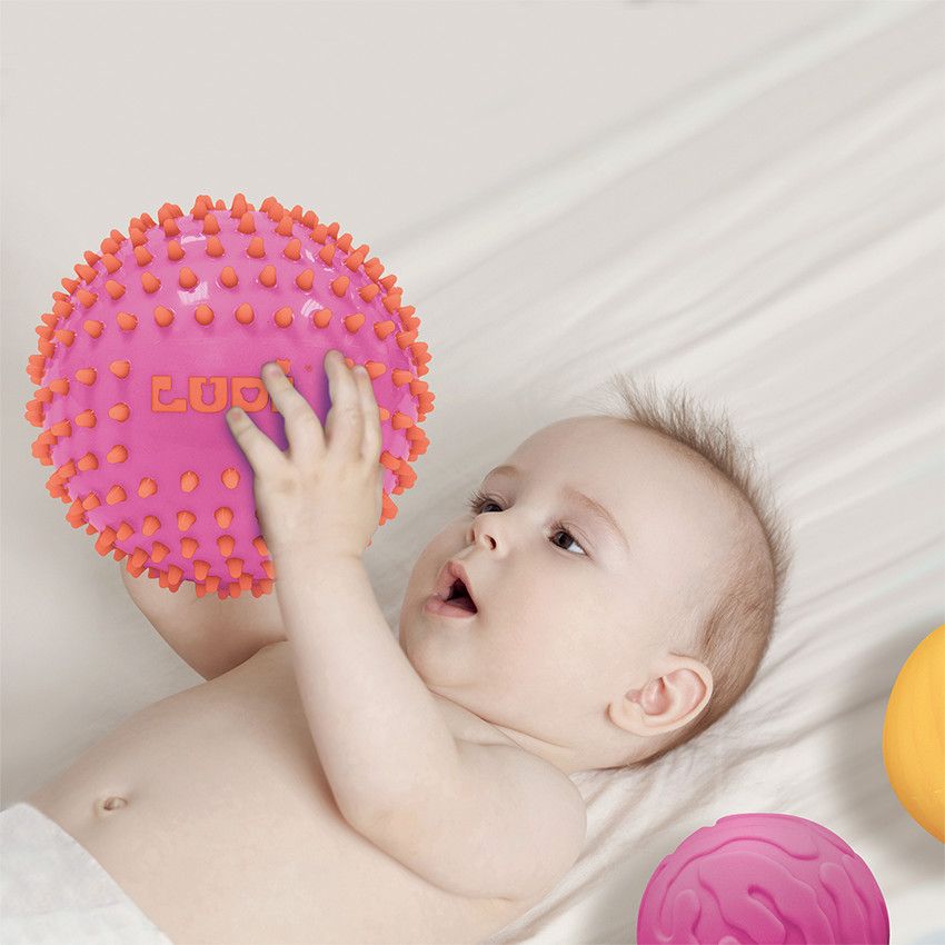 3 Balles sensorielles - Rose - Doré
