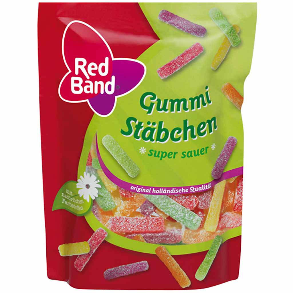 Red Band Fruchtgummi Stäbchen Super Sauer 200g MHD:4.11.25