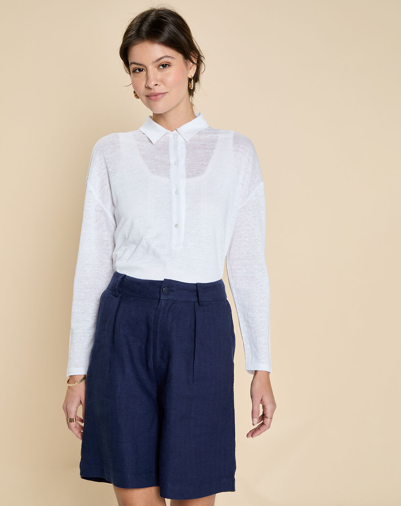 Harris Wilson T-Shirt 100% Lin Idanelle blanc
