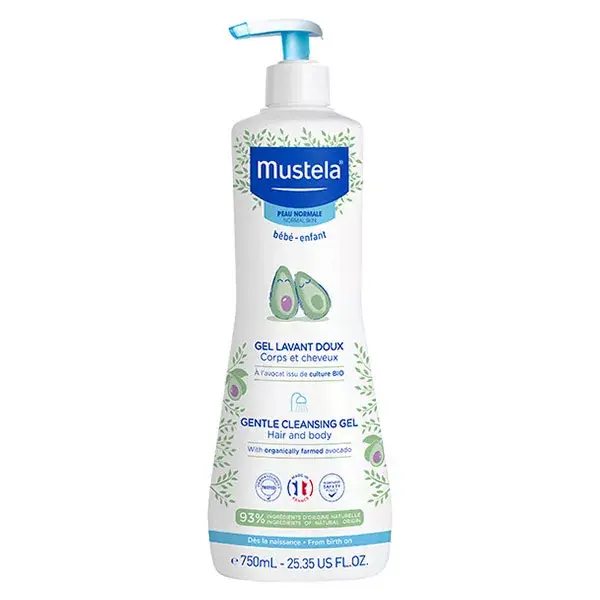 Gel de Banho e Higiene Suave Mustela para Corpo e Cabelo 750ml
