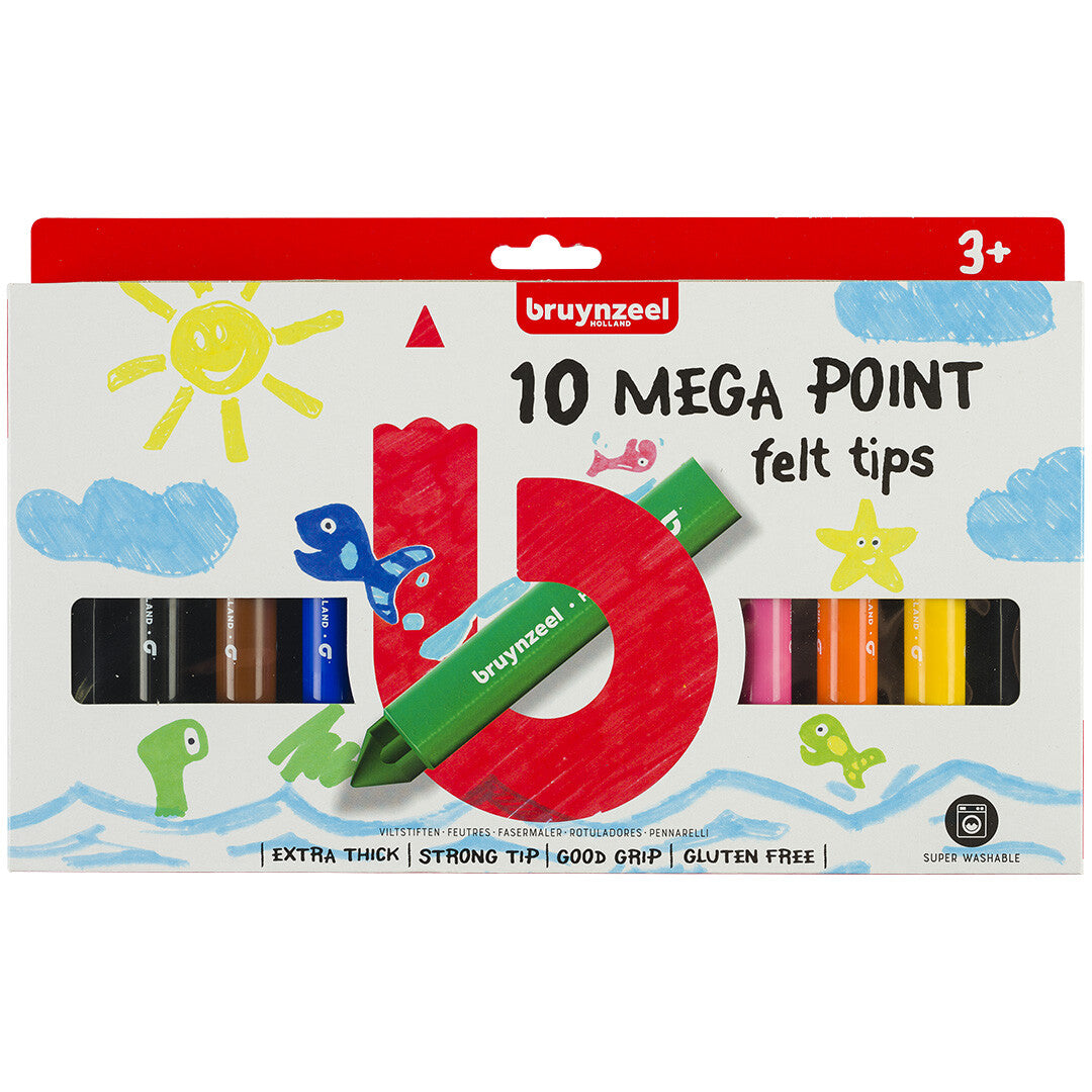Bruynzeel kids mega point viltstiften - 10st
