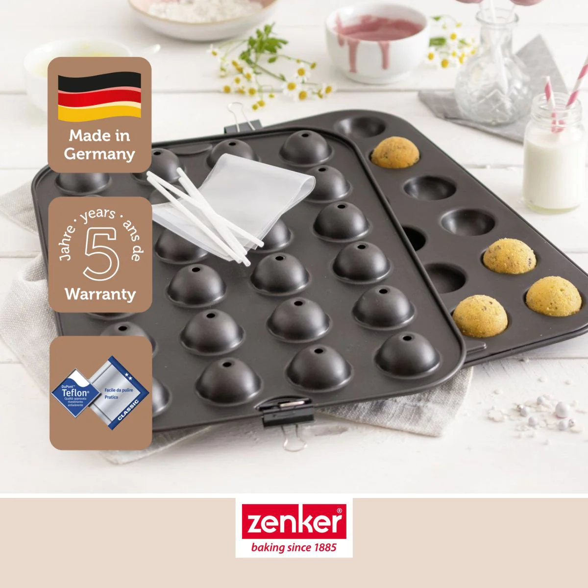 Set moule cake pop bâtonnets et sachets transparents Special Creative