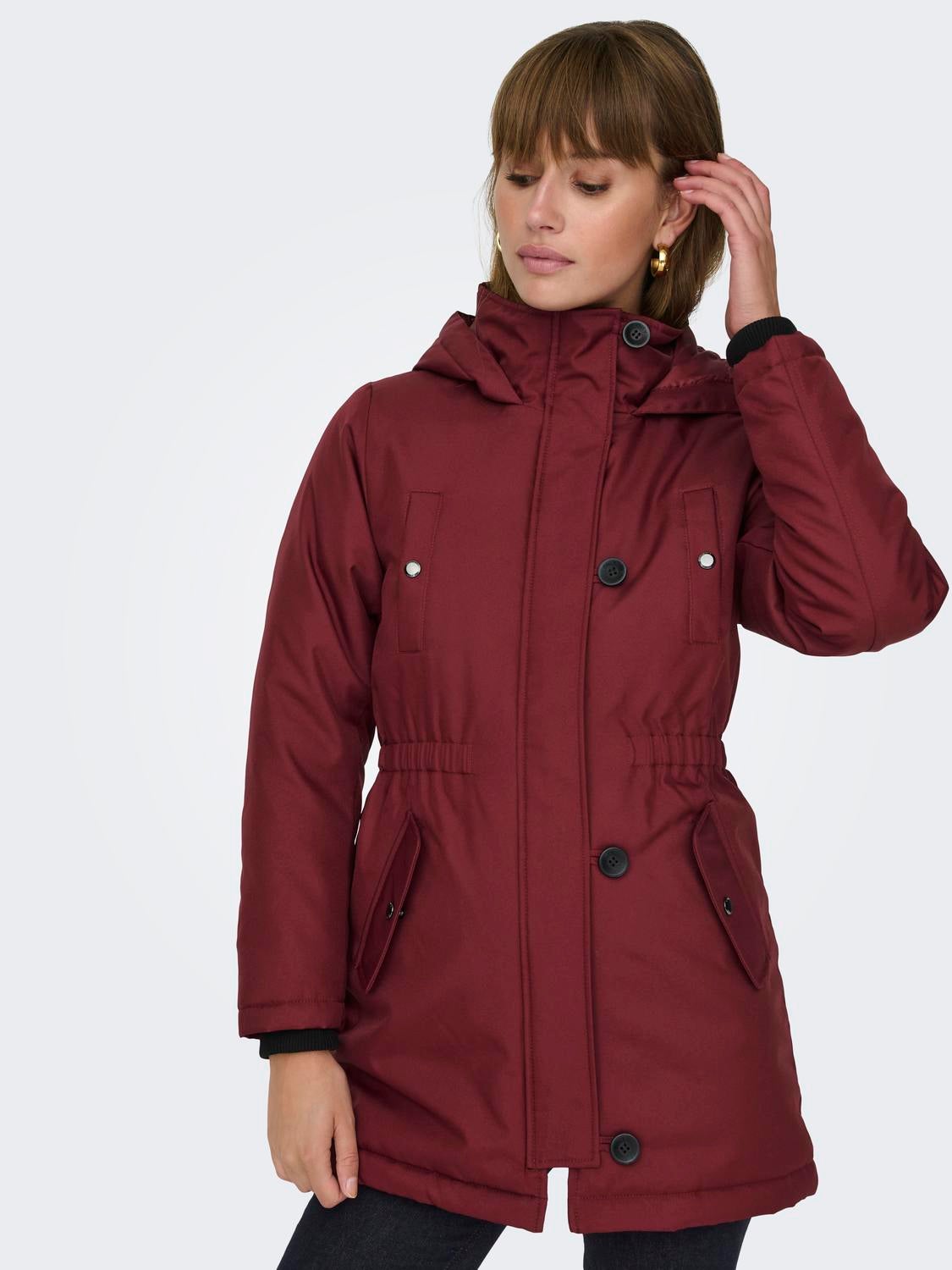 ONLMIE Langer Parka Fired Brick