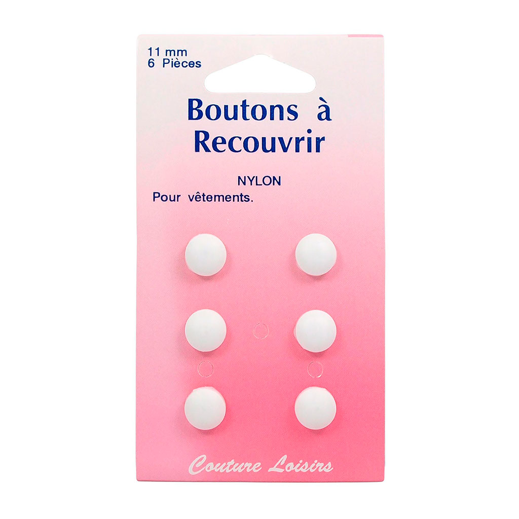 Lot de 6 boutons à recouvrir 11mm