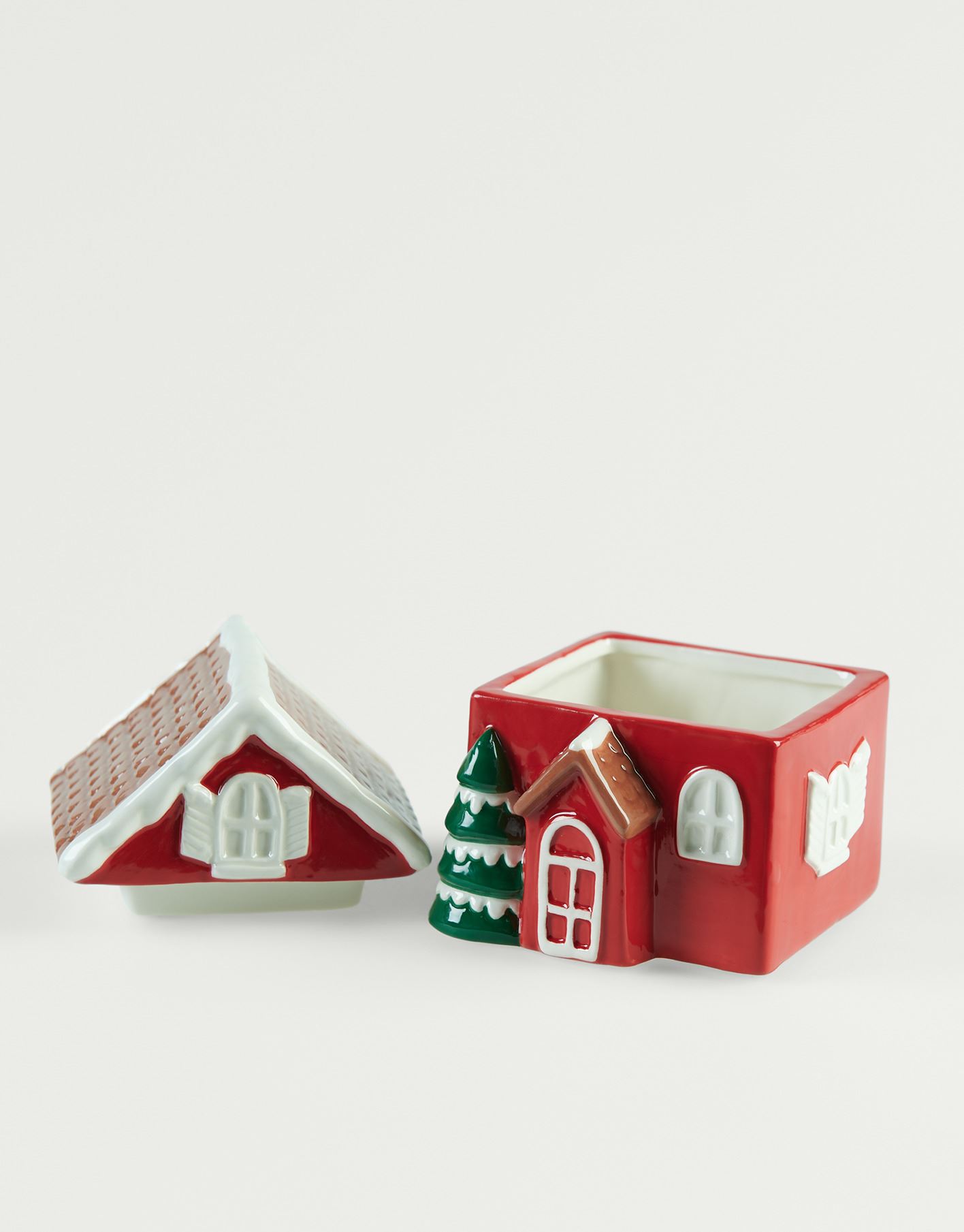 Krukke m/lokk rød - 10x10,5x12,5 cm